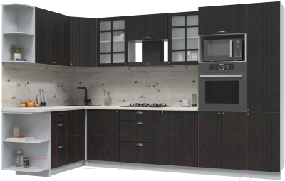 Готовая кухня Интерлиния Берес 1.68x3.2 ВТ левая - фото