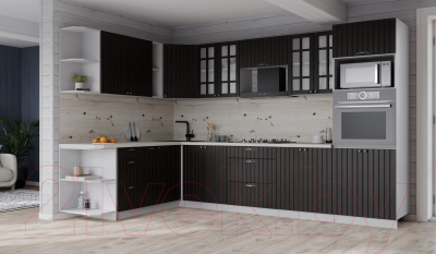 Готовая кухня Интерлиния Берес 1.88x3.0 ВТ левая