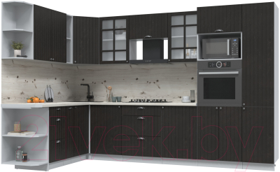 Готовая кухня Интерлиния Берес 1.88x3.2 ВТ левая - фото