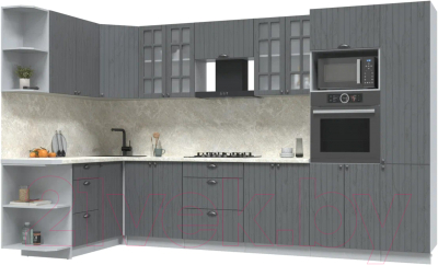 Готовая кухня Интерлиния Берес 1.68x3.4 ВТ левая - фото