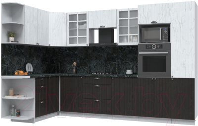 Готовая кухня Интерлиния Берес 1.68x3.2 ВТ левая - фото