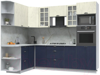 Готовая кухня Интерлиния Берес 1.68x2.6 ВТ левая - фото