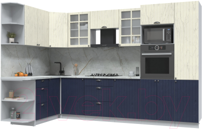 Готовая кухня Интерлиния Берес 1.68x3.2 ВТ левая - фото