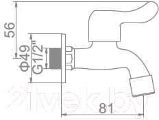 Кран на одну воду Ledeme L70102
