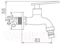 Кран на одну воду Ledeme L70101