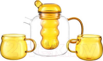 Набор для чая/кофе Smart Solutions KW-SS-TPCP-GLS-YL-1200 (желтый) - фото