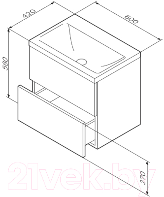 Тумба под умывальник AM.PM X-Joy M90FHX06022BM