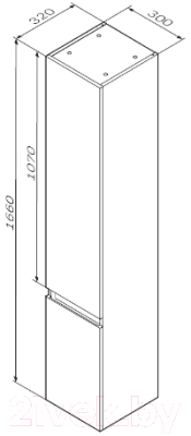 Шкаф-пенал для ванной AM.PM X-Joy M85ACHR0306BM (черный матовый)