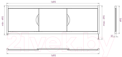 Экран для ванны Onika Лагуна Эконом 170