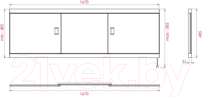 Экран для ванны Onika Монако Эконом 170