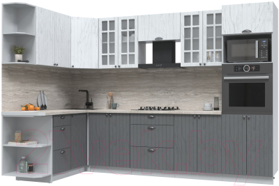Готовая кухня Интерлиния Берес 1.68x3.0 ВТ левая - фото