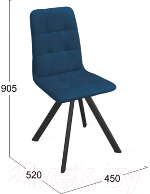 Стул ТриЯ Аспен К2 (черный муар/велюр Confetti Blue)