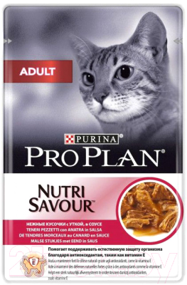 Влажный корм для кошек Pro Plan Nutrisavour Adult Утка - фото