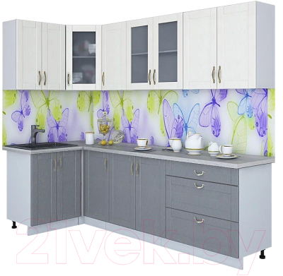 Готовая кухня Интерлиния Мила Крафт 1.2x2.6 - фото