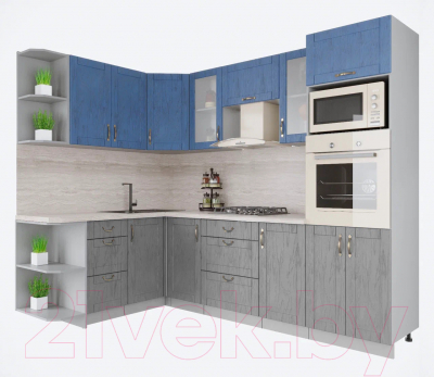 Готовая кухня Интерлиния Мила Крафт 1.68x2.6 левая - фото