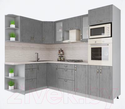 Готовая кухня Интерлиния Мила Крафт 1.68x2.6 левая - фото