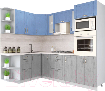 Готовая кухня Интерлиния Мила Крафт 1.68x2.8 левая - фото