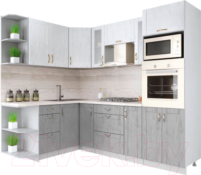 Готовая кухня Интерлиния Мила Крафт 1.68x2.8 левая - фото