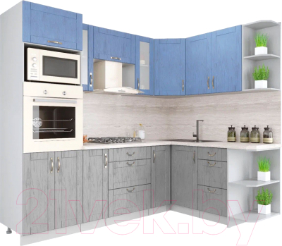 Готовая кухня Интерлиния Мила Крафт 1.68x2.8 правая - фото