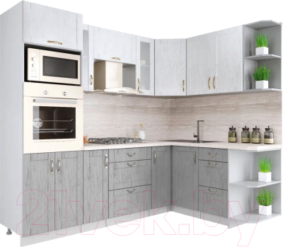 Готовая кухня Интерлиния Мила Крафт 1.68x2.8 правая - фото