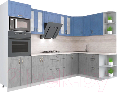 Готовая кухня Интерлиния Мила Крафт 1.68x3.0 правая - фото