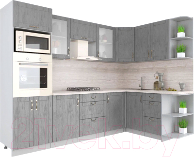 Готовая кухня Интерлиния Мила Крафт 1.68x3.0 правая - фото