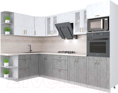 Готовая кухня Интерлиния Мила Крафт 1.68x3.0 левая - фото