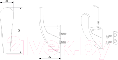 Крючок для одежды Boyard Sky K104BL.9