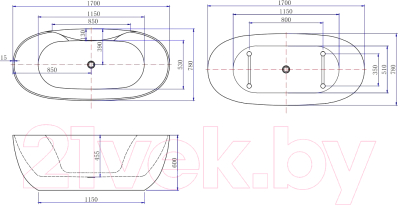 Ванна акриловая Aquanet Family Sweet 170x78 / 287099