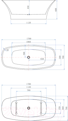 Ванна акриловая Aquanet Family Sweet 170x78 / 287097