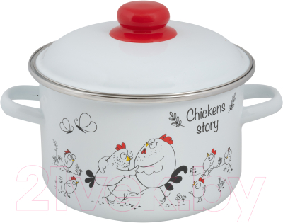 Кастрюля СтальЭмаль Chickens stories 1RD181М - фото