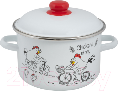 Кастрюля СтальЭмаль Chickens stories 1RD201M - фото