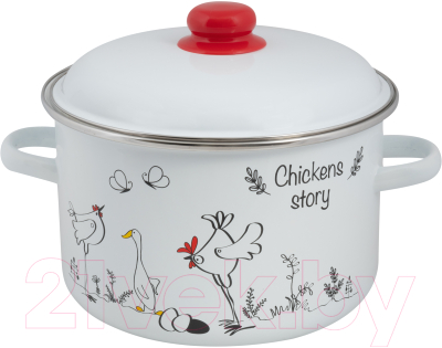 Кастрюля СтальЭмаль Chickens stories 1RD221М - фото