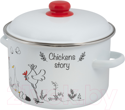 Кастрюля СтальЭмаль Chickens stories 1RD221М