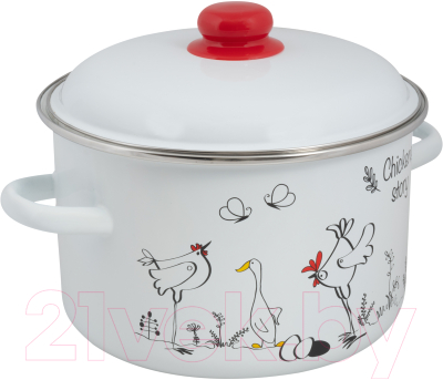 Кастрюля СтальЭмаль Chickens stories 1RD221М