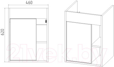 Тумба под умывальник Viant Бостон Como 50 / VBOS50CO-T1STP