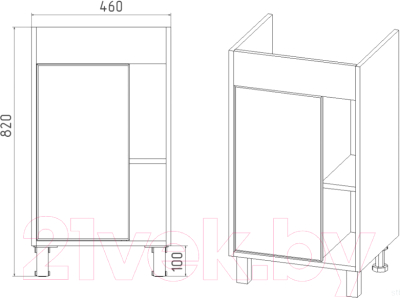 Тумба под умывальник Viant Бостон Como 50 / VBOS50COG-T1ST
