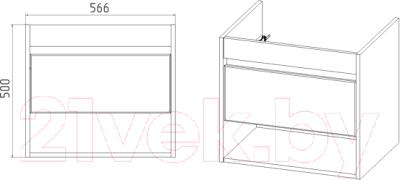 Тумба под умывальник Viant Бостон Como 60 / VBOS60COG-T1YP