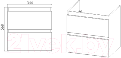 Тумба под умывальник Viant Мальта Como 60 / VMAL60CO-T2YP