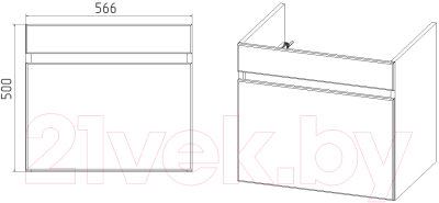 Тумба под умывальник Viant Мальта Como 60 / VMAL60CO-T1YP