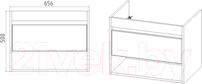 Тумба под умывальник Viant Бостон Como 70 / VBOS70COG-T1YP