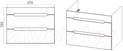 Тумба под умывальник Viant Марсель Como 70 / VMAR70CO-T2YP