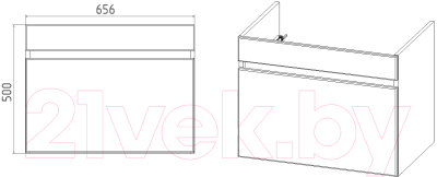 Тумба под умывальник Viant Мальта Como 70 / VMAL70CO-T1YP