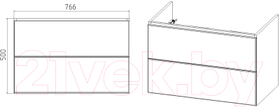 Тумба под умывальник Viant София Como 80 / VSOF80CO-T2YP