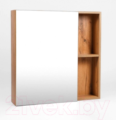 Шкаф с зеркалом для ванной Viant Бостон 60 / VBOS60-ZSH