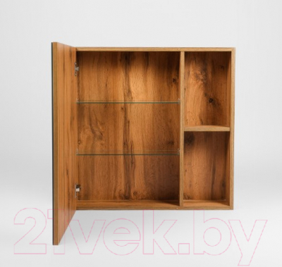 Шкаф с зеркалом для ванной Viant Бостон 60 / VBOS60-ZSH