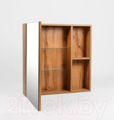 Шкаф с зеркалом для ванной Viant Бостон 60 / VBOS60-ZSH