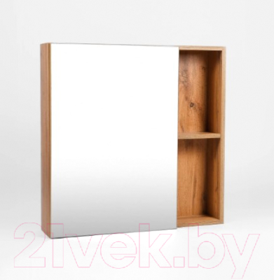 Шкаф с зеркалом для ванной Viant Бостон 70 / VBOS70-ZSH