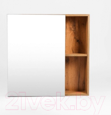 Шкаф с зеркалом для ванной Viant Бостон 70 / VBOS70-ZSH