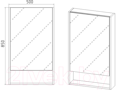 Шкаф с зеркалом для ванной Viant Мальта 50 / VMAL50-ZSH
